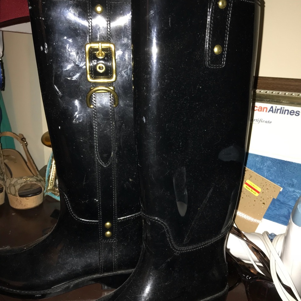 Coach black rain boots - Picture 2 of 3